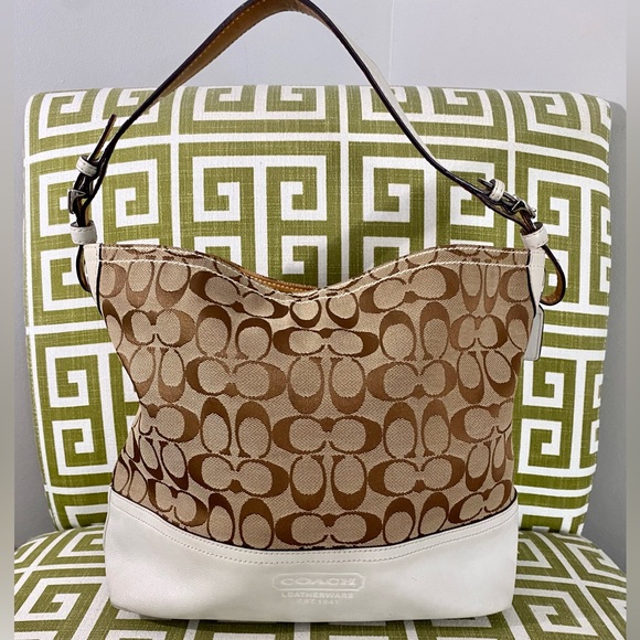 SOLD! COACH Signature Brown Jacquard Leather Bag & Turnlock Slim Envelope Wallet - Picture 11 of 15